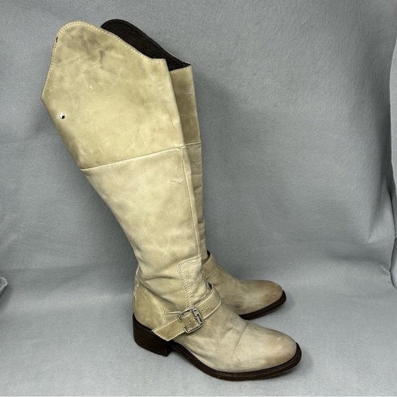 Independent Boot Company Womens Riding Boots Cream Leather Sz 6.5 - Picture 4 of 12